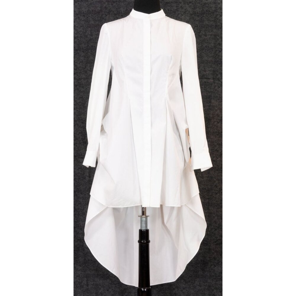 ALEXANDER MCQUEEN WHITE HIGH/LOW LONG SLEEVE DRESS/SHIRT SIZE 36